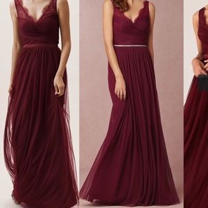 BHLDN Cabernet Lace/Tulle Gown - Size 4